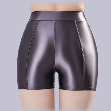 Sexy Women Smooth Shiny Satin Shorts Show Hip Wetlook Summer Shorts Candy Color Bottom Wear Safety Short Fashion Sexy Leggings