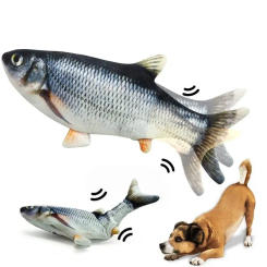 Cat Dog Toy Fish Wagging Catnip Toy Electric Floppy Simulation Fish Interactive Training Teeth Grinding Pet Chew Toys