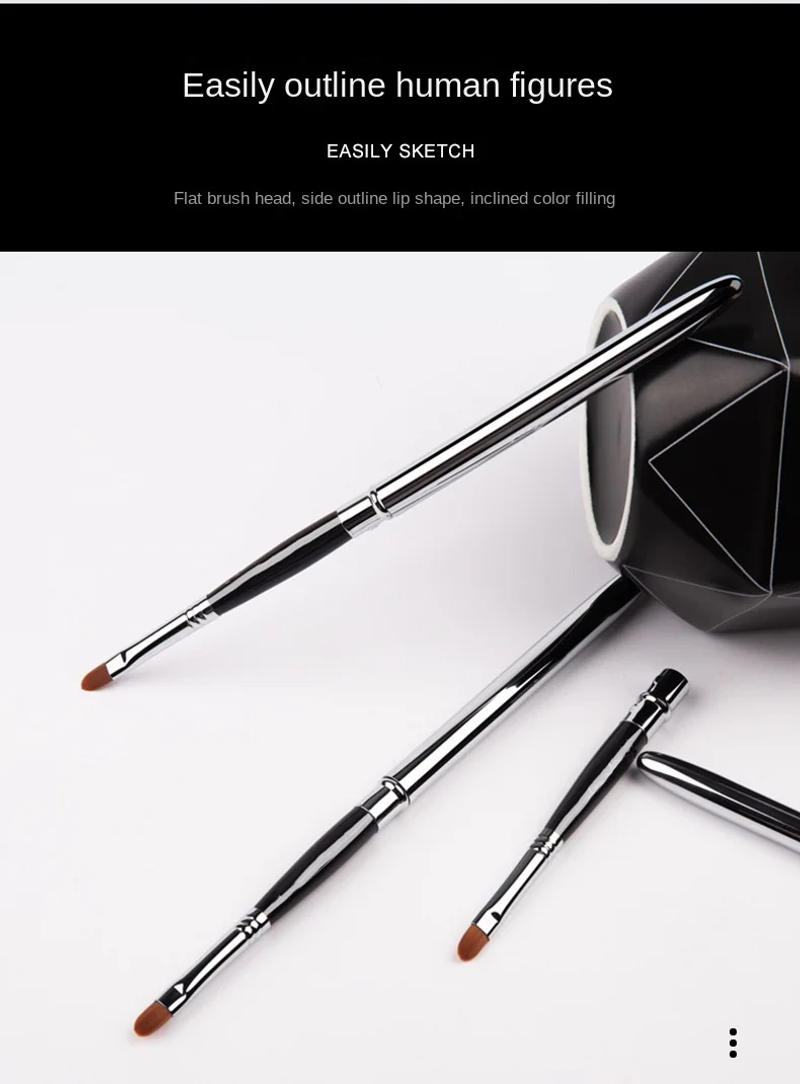 Description Picture 3 of itemPortable Silver Lips Makeup Brush Pen Metal Handle Cosmetic Lipgloss Lipstick Lip Gloss Brush With Protect Cap  Makeup Brushes