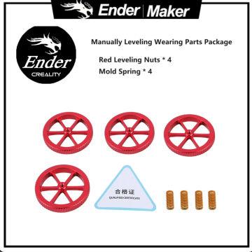 CREALITY 3D Printer Parts Original Manually Leveling Wearing Parts Package Red Leveling Nuts and Mold Spring 4pc CR/Ender Series