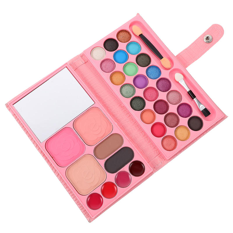 Description Picture 2 of item33 Colors Makeup Palette Baby Toy Folding Eye Shadow Pan Girl Accessories Blush Eyeshadow Powder Kids Pallet