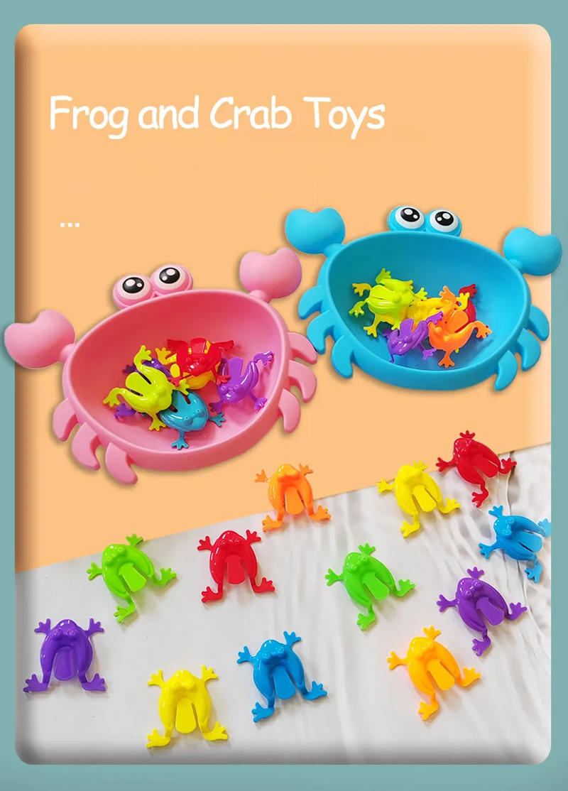 Description Picture 2 of item12 Pieces Frogs Bounce Fidget Jumping Leap Toys Child Animals Cute Crab Pot Storage Assorted Colors Children Birthday Gift