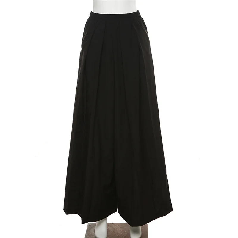 Description Picture 3 of itemGoth Dark Techwear Gothic Baggy Casual Wide Leg Pants Y2k Streetwear High Waist Cargo Trousers Grunge Fashion Black Alt Bottoms