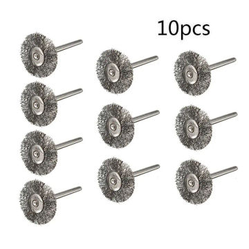 10pcs/set 22mm Stainless Steel Wire Wheel Brush Dremel Rotary Tool For Mini Drill Dremel Polishing Dremel Accessories