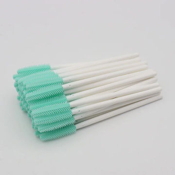 HOT 50 pcs Disposable Silicone Eyelashes Brushes white Handle Mascara Stick Eye Lash Brush Eyelash Extension women Makeup Tools