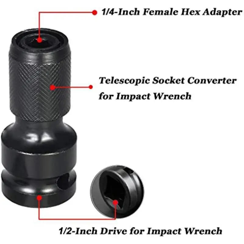 Description Picture 5 of itemHex Shank Socket Converter  Shank Socket Adapter Quicker Release Converter for Impact Wrench Length for Screwdriver Holder Impac