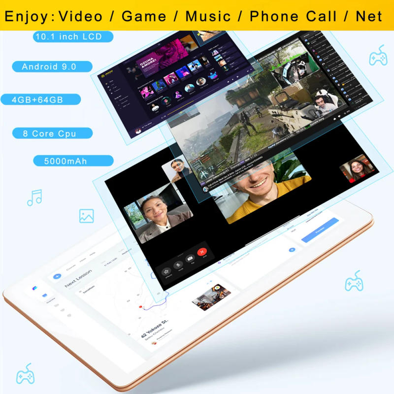 Description Picture 3 of itemBDF 10.1 Inch Tablet Pc Google Android 9 Support 3G Mobile Phone SIM Card Tablets 4GB+64GB ROM Bluetooth Wi-Fi Tablet Android
