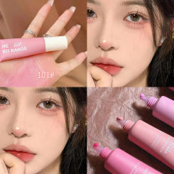 Watery Blush Cream Brightening Moisturizing Peach Rouge Tint Professional Cosmetics Face Blusher Mud Lasting Cheek Blush Makeup