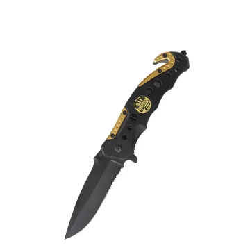 Portable folding knife 3cr steel self-defense survival knife lightweight outdoor tool with back clip window-breaking cone