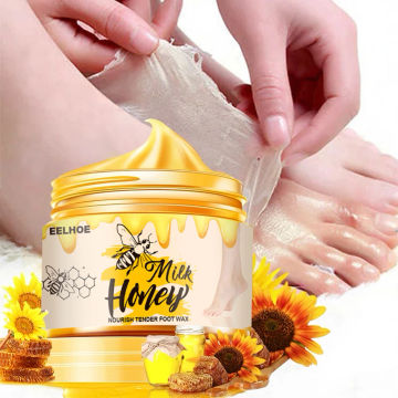 50g Milk Honey Wax Foot Mask Exfoliating Dead Skin Remover Anti-Crack Foot Cream Reduce Dryness Roughness Foot Repair Care Cream