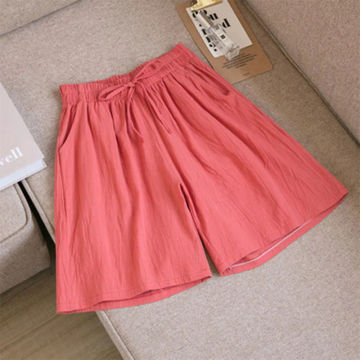 Women shorts 2023 Summer Casual Solid Cotton Linen shorts high waist loose shorts for girls Soft Cool female shorts M-3XL