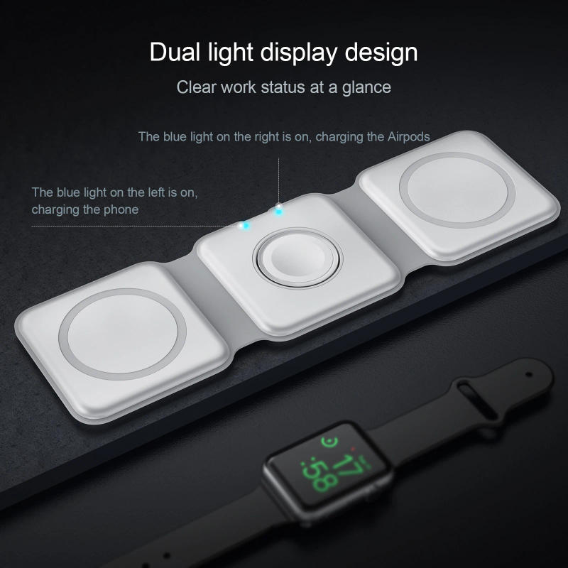 Description Picture 6 of item3 in 1 Magnetic Wireless Chargers For iPhone 11 12 13 Pro Max 15W Fast Charging Dock Station For Apple Watch/Airpods