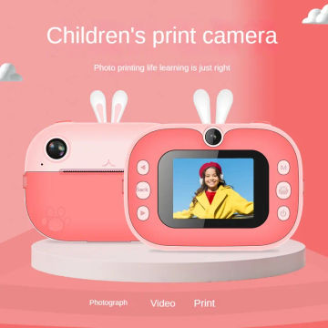 Kids Camera Instant Print Camera with 3Rolls Refill Print Paper Christmas Birthday Gifts for Girls Toy Pink Camera Digital Video