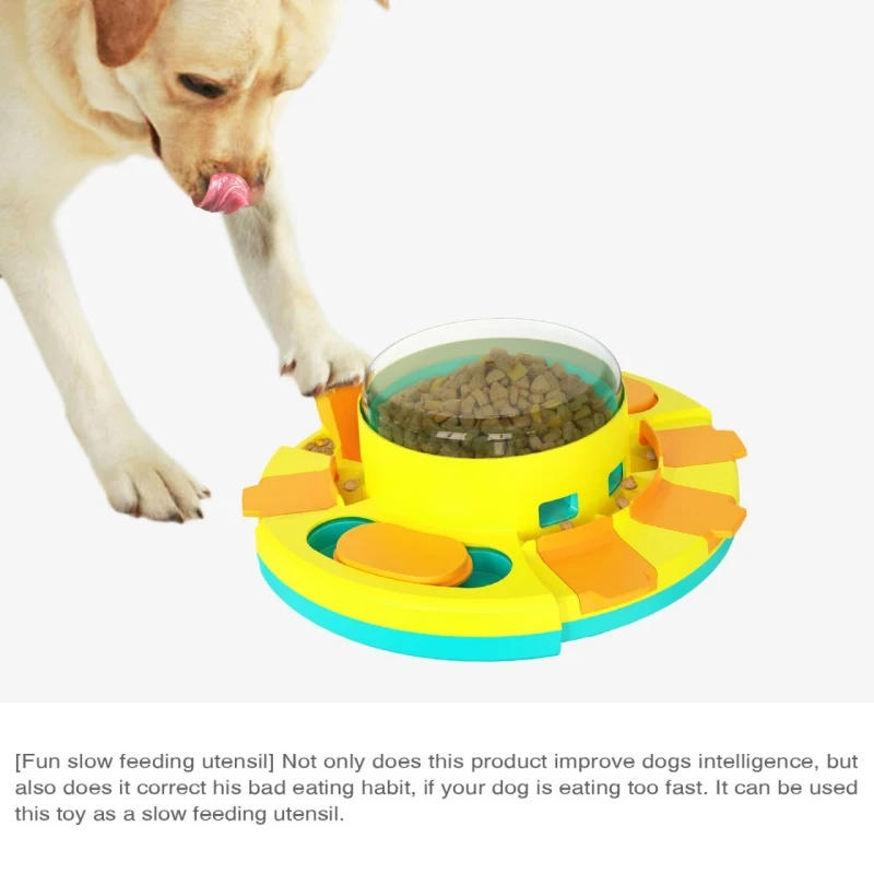 Description Picture 6 of itemDog Puzzle Toys Press Slow Feeder Interactive Games for Puppy IQ Trainning Treat Dispenser Food Leaker Bowl Advanced Level 2in1