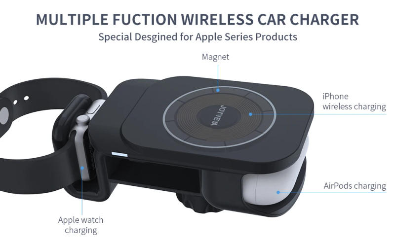 Description Picture 4 of item3 in 1 Magnetic Wireless Car Charger,Car Charging Mount for iPhone/iWatch/AirPods,Car Phone Holder Mount Charger for iPhone14/13