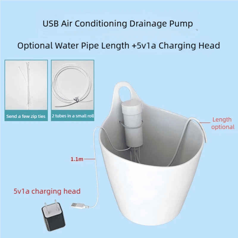 Description Picture 4 of item5V automatic air conditioning hanging cabinet machine condensate lifting pump external intelligent water pump USB drainage pump