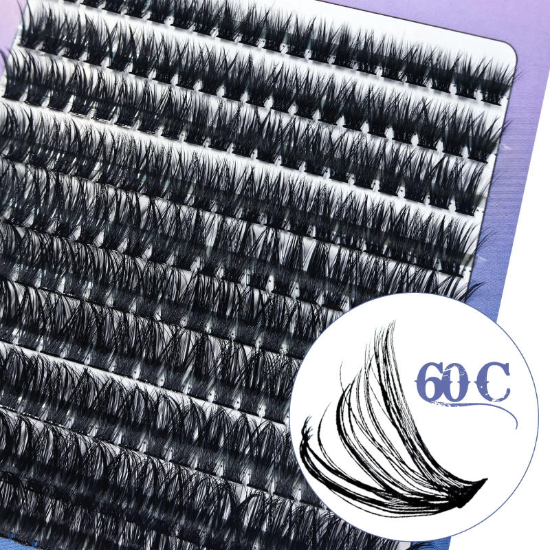 Description Picture 4 of item200 Clusters - 60 C/80 C - D I Y Eyelashes, 9-16 mm Mixed Length, Fluffy and Natural 3 D Eyelash Extensions