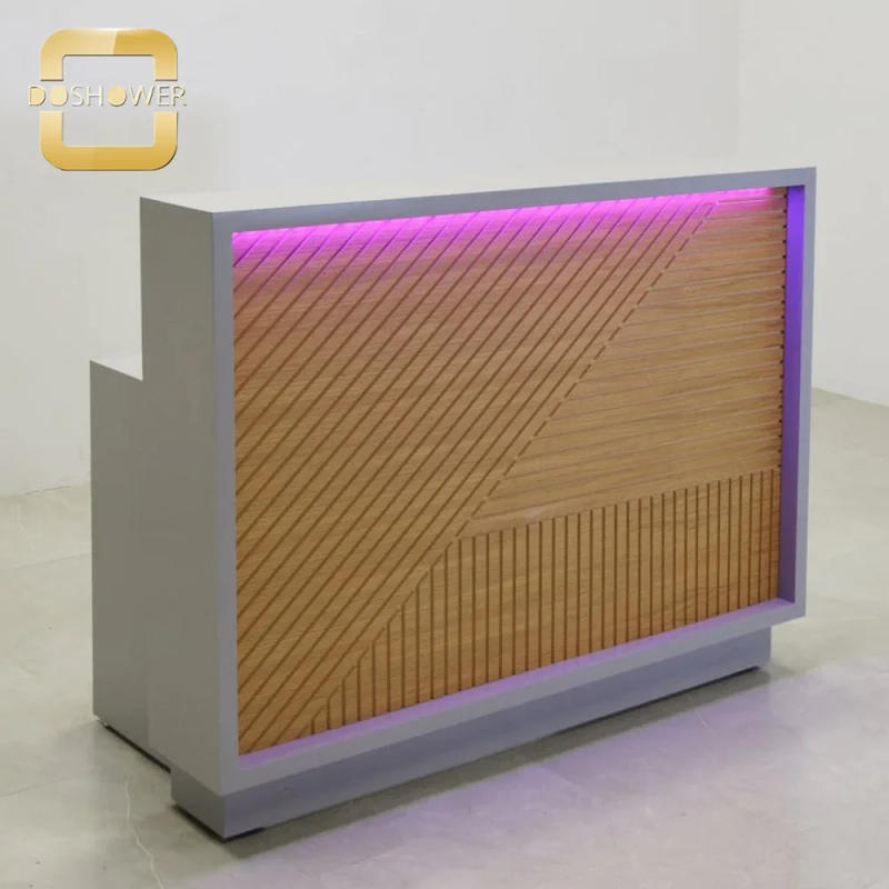 Description Picture 5 of itemBeauty Salon Furniture Reception Desk With Glass Display Reception Desk For Front Desk Reception Counter