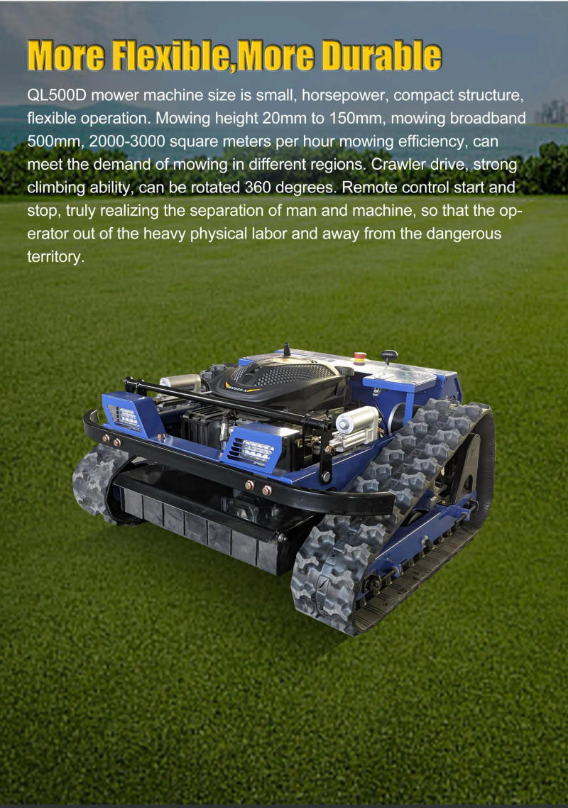 Description Picture 3 of itemCustom remote control self-propelled four wheel drive crawler lawn mower for orchard home garden mowing