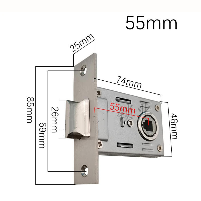 Description Picture 5 of item1pcs Zinc Alloy Lock Cylinders 35-50mm Room Door Lock Single Tongue Lock Three Bar Lock Repair Parts Silent Anti-Theft Bedroom