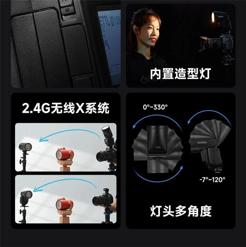 Description Picture 4 of itemGodox V1Pro V1 Pro TTL Li-ion Round Head Camera Flash Light On Camera Flash Light TTL MS For Photography