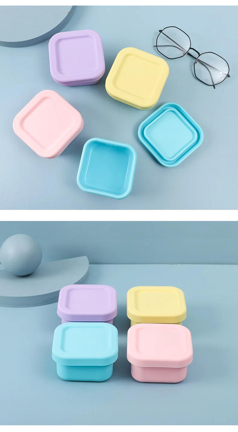 Description Picture 6 of itemSealed Silicone Lunch Box Outdoor Bento Box Microwave Oven Silicone small containers Lunch Box Summer Ice Cube Mold Snack