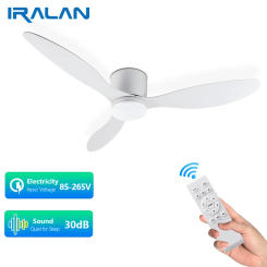 IRALAN Modern LED Ceiling Fan Light With Remote Control Low Floor Decorative Light Energy-saving Light With Fan In Bedroom Home