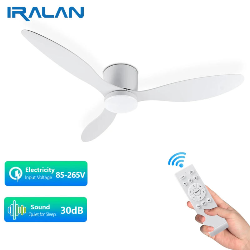 Description Picture 2 of itemIRALAN Modern LED Ceiling Fan Light With Remote Control Low Floor Decorative Light Energy-saving Light With Fan In Bedroom Home