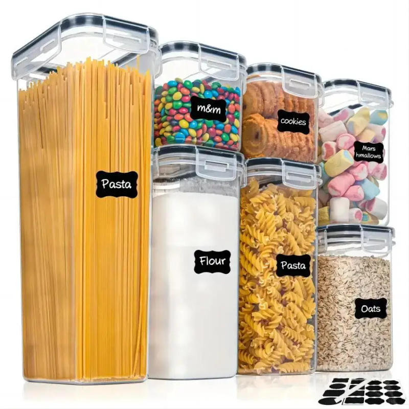 Description Picture 2 of itemAirtight Food Storage Containers, 7 Pieces Plastic Cereal Containers with Lids, Kitchen Pantry Organization & Storage, 24 Labels