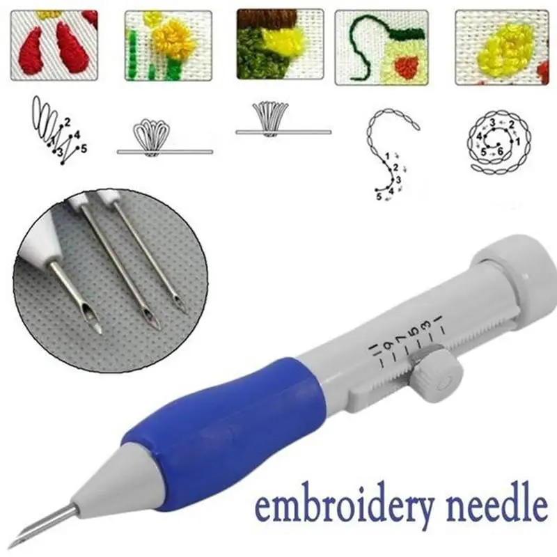 Description Picture 2 of itemEmbroidery Punch Needle Kit Stitching Tool Set Magic Embroidery Needle Pen Weaving Tool Knitting Sewing Tools for DIY Sewing