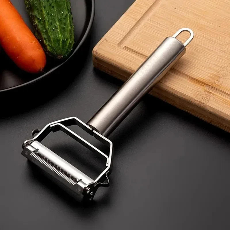 Description Picture 3 of item2Pcs Multifunction Vegetable Peeler Slicer Stainless Steel Potato Peeler Cucumber Carrot Grater Peeler Kitchen Accessories