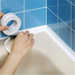 Pack of 2 196.85 inches PVC waterproof anti-mold sealant tape Self-adhesive kitchen bathroom moisture sink sticker