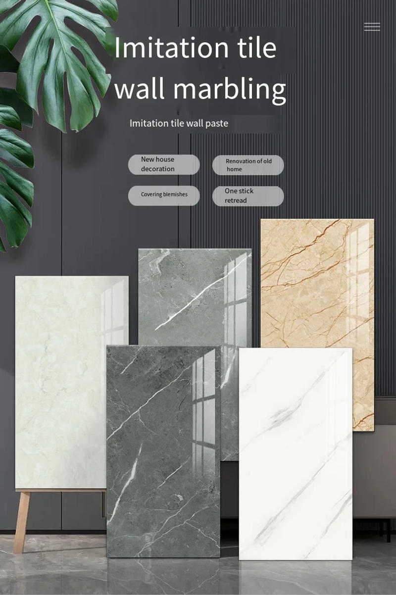 Description Picture 2 of item30*30cm Imitation Tile 3D Wall Sticker Self-adhesive Wall Decoration Bathroom Waterproof Moisture-proof Marble Kitchen Wallpaper