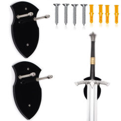 Black Sword Cards Sword Stand Wall Mounted Sword Wall Card Acrylic Sword Wall Display Card Shield Sword Stand with Hardwar