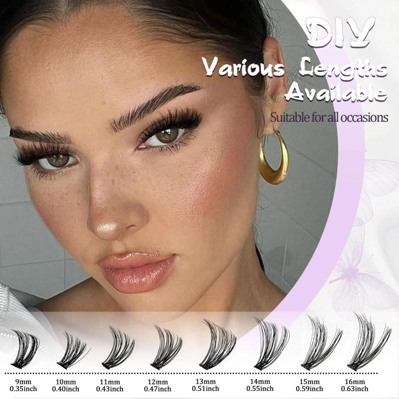 Description Picture 5 of item200 Clusters - 40D/60D/80D-D I Y Eyelashes, Fluffy and Thick 3D Eyelash Extensions, 9-16mm Mixed Length