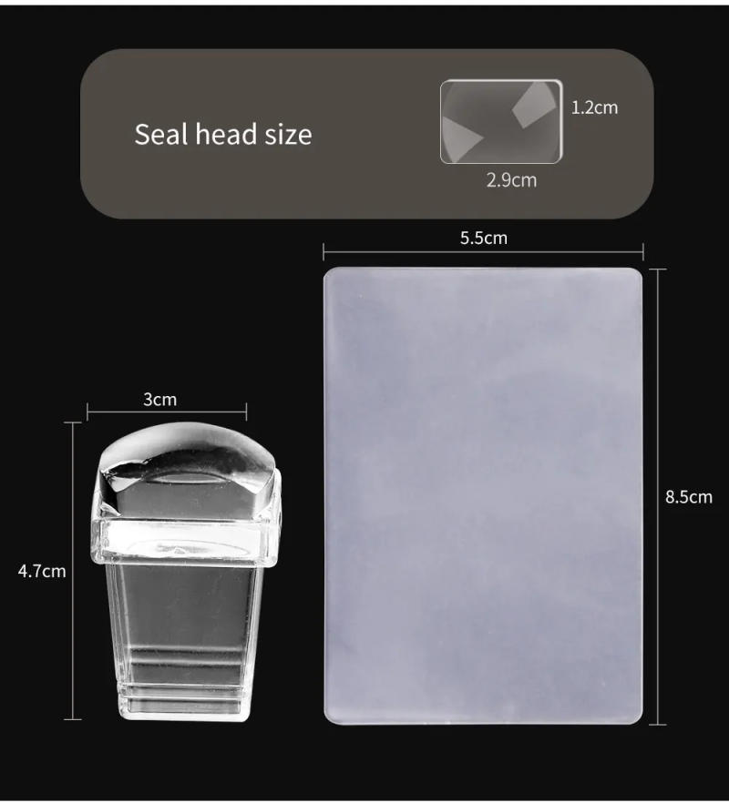 Description Picture 5 of itemSilicone Square Stamping Nail Art Plates For Manicure Nails Accessories And Tools Nail Stamper Scraper Seal Templates