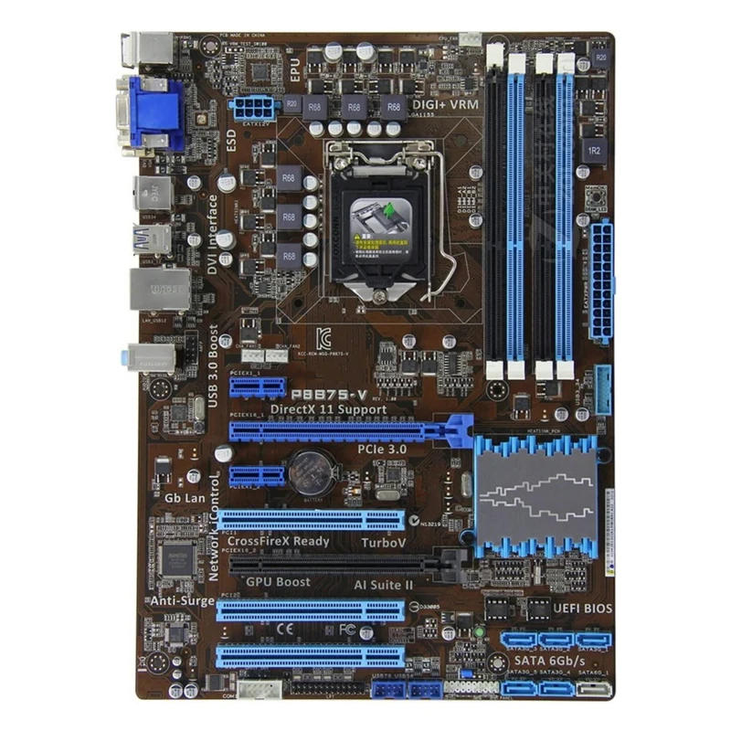 Description Picture 2 of itemAsus P8B75-V Desktop Motherboard Intel B75 Socket LGA 1155 i3 i5 i7 DDR3 32G SATA3 USB3.0 ATX