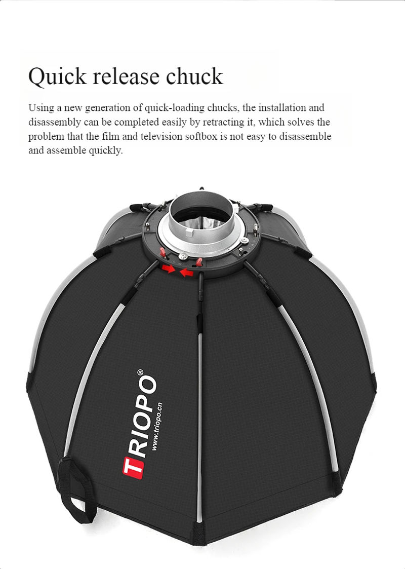 Description Picture 6 of itemTriopo 55cm 65cm 90cm 120cm Speedlite Portable Octagon Umbrella Softbox + Honeycomb Grid Outdoor Flash Soft Box for Canon Godox