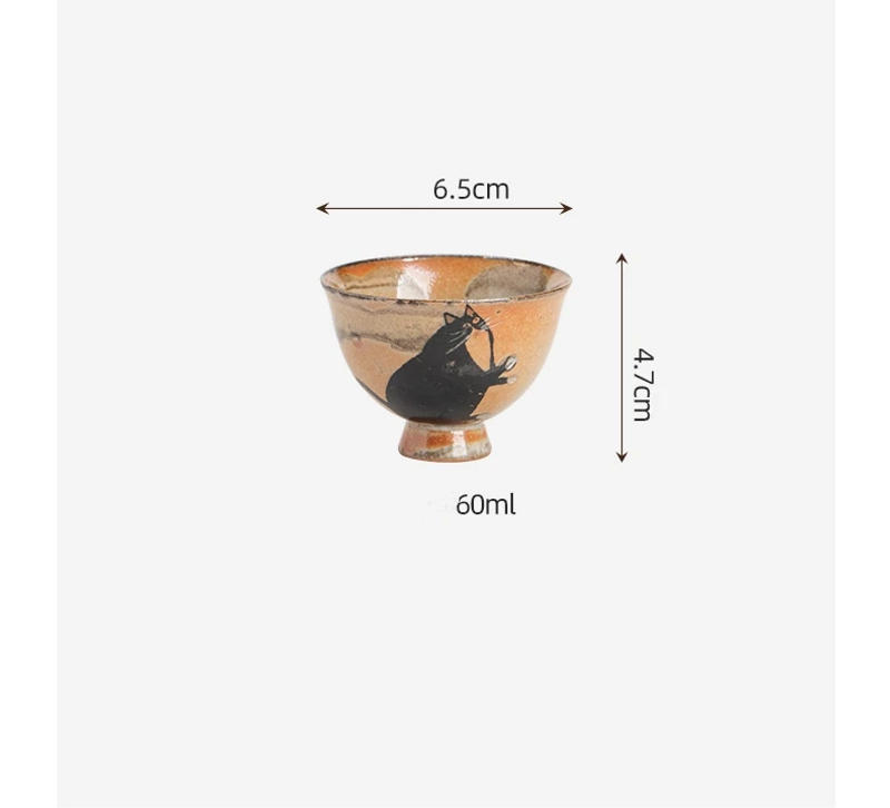 Description Picture 4 of item60ml Cute Cat Teacup Chinese Ru Yao Ceramic Opening Cup Pottery Beautiful Cups Tea Cup Set Teaware For Tea Ceremony Lily Deng