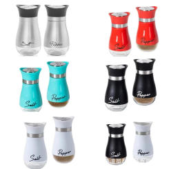 2pcs Seasoning Bottles Stainless Steel Refillable Salt Pepper Shakers Set Portable Spice Jar Kitchen Restaurant Barbecue Gadgets