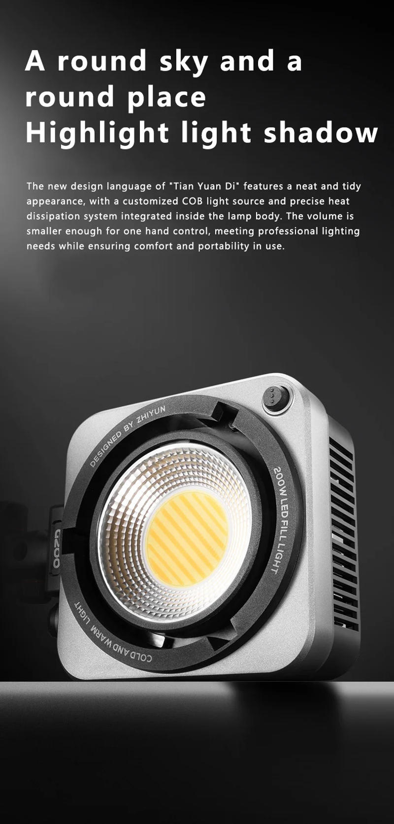 Description Picture 4 of itemZHIYUN G200 200W COB Photography Lighting Lamp Led Light for tiktok Streaming Video Studio Camera Photo Youtube