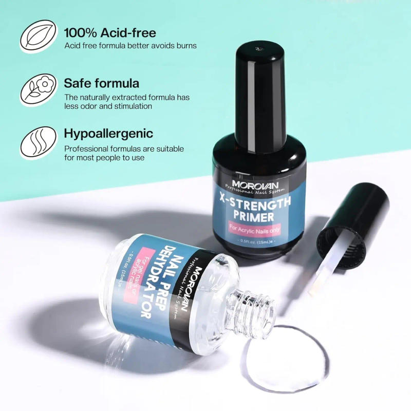 Description Picture 6 of itemMorovan Nail Prep Dehydrator & Primer X-strength No Burn Non Acid for Acrylic Powder Fast Dry 0.5oz