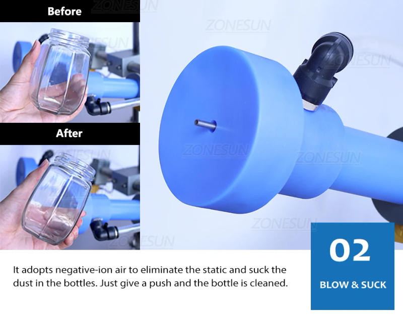 Description Picture 6 of itemZONESUN Negative Ion Dust Collector Plastic Glass Bottles Anions Cleaning Machine Air Washer Purify Packaging Production ZS-NIC1