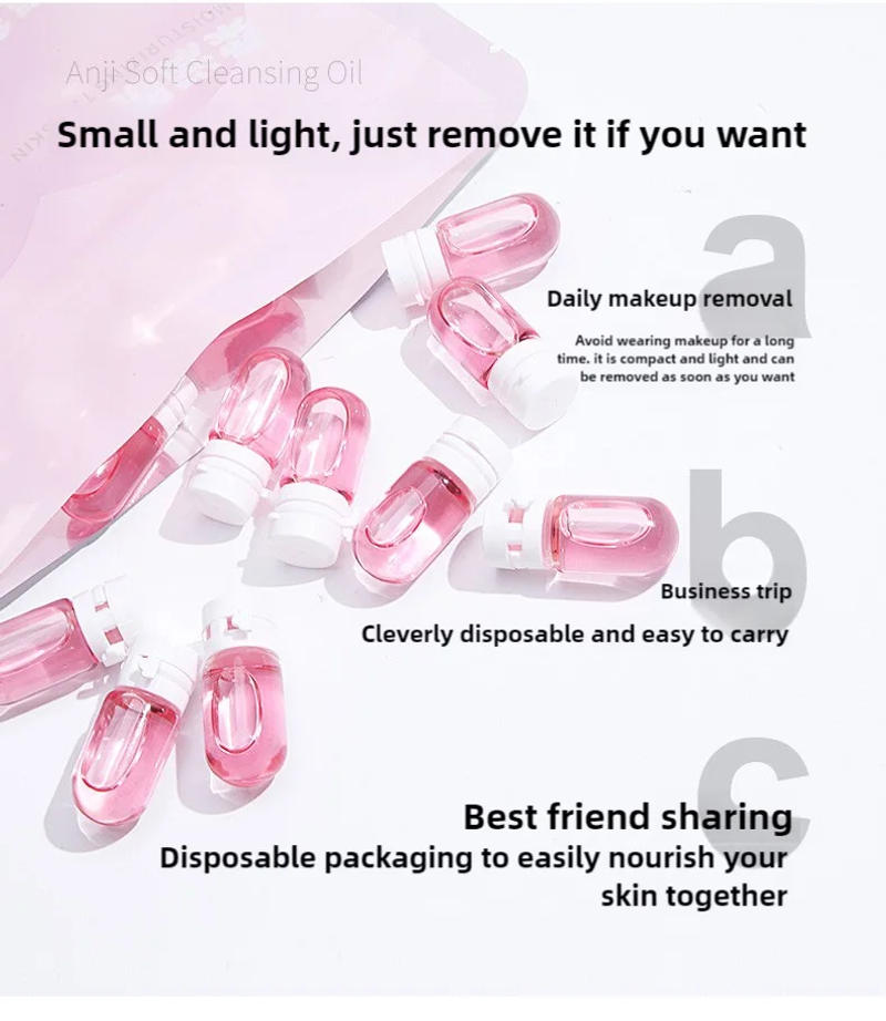 Description Picture 6 of itemMAFFICK 40pcs Pink Cleansing Oil Camellia Mild Non-irritating Nourishing Moisturizing Deep Cleansing Makeup Remover Oil