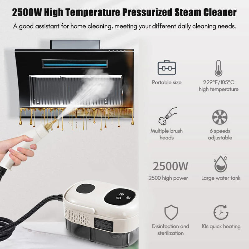 Description Picture 4 of item2500W High Pressure High Temperature Household Intelligent Steam Cleaner Air Conditioner Kitchen Car Steam Cleaner 220V/110V