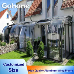Mobile telescopic sun room intelligent electric folding broken bridge aluminum alloy doors and windows glass platform terrace