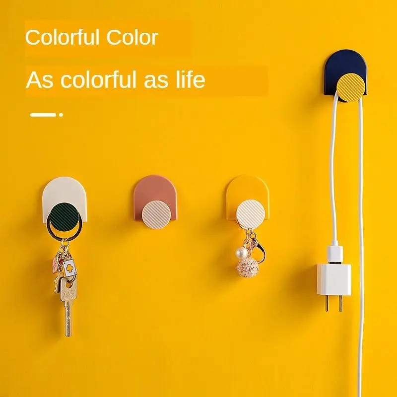 Description Picture 2 of itemHousehold simple Nordic hook punch-free strong color sticky hook wall hook bathroom wall creative coat and hat hook