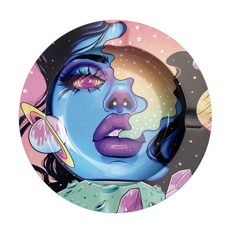 Description Picture 6 of itemBar Cigar Round Ashtray Tobacco Herb Metal Cigarette Rolling Tray Smoking Accessories Creative Personality Men's Gadgets