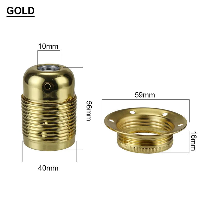 Description Picture 5 of itemVintage LED Lamp Hoder E27 E26 DIY Industrial Pendant Light Bulb Base With Ring Retro Screw Socket Fitting Adapter Lampholder