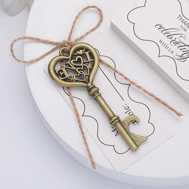 Description Picture 6 of item10 sets Gold Silver Key Openers Wedding Favors Gifts for Guests Birthday Party Door Gift with Tags DIY Return Gift Party Decor